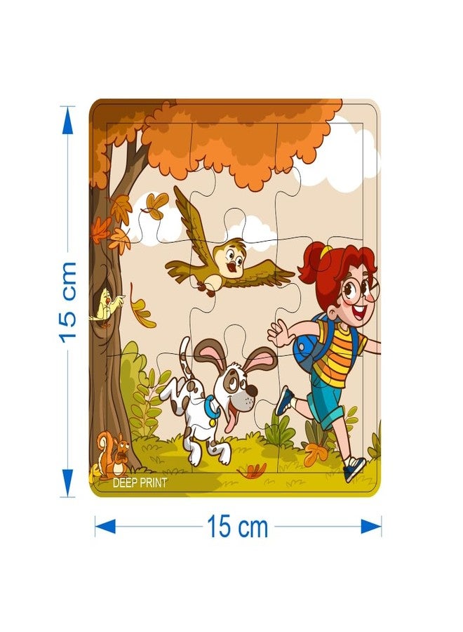 Deep Print Jigsaw Puzzle for Children (Wooden Puzzle) - 9 Pieces (Pack of 4) - Image 2